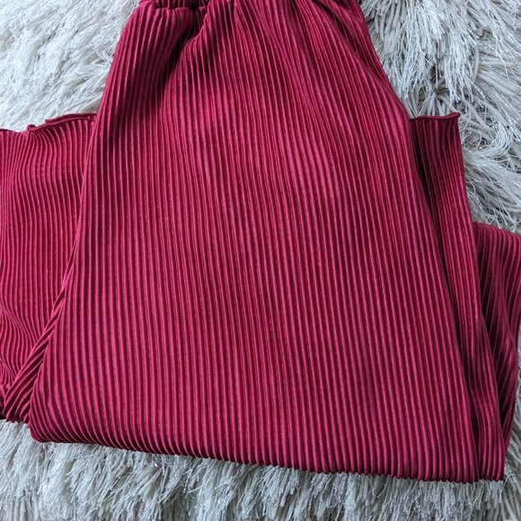 ⭐Red Raspberry Ribbed Straight Leg Pants - Picture 5 of 7
